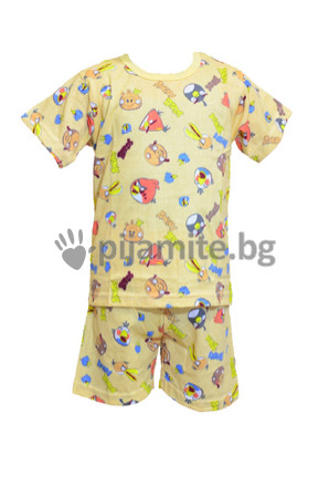   Детска пижама, къс ръкав, къси панталони Angry Birds (3-8г.)